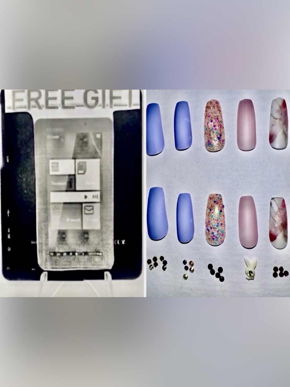 Look Beautiful 14pc press on nails with free gifts